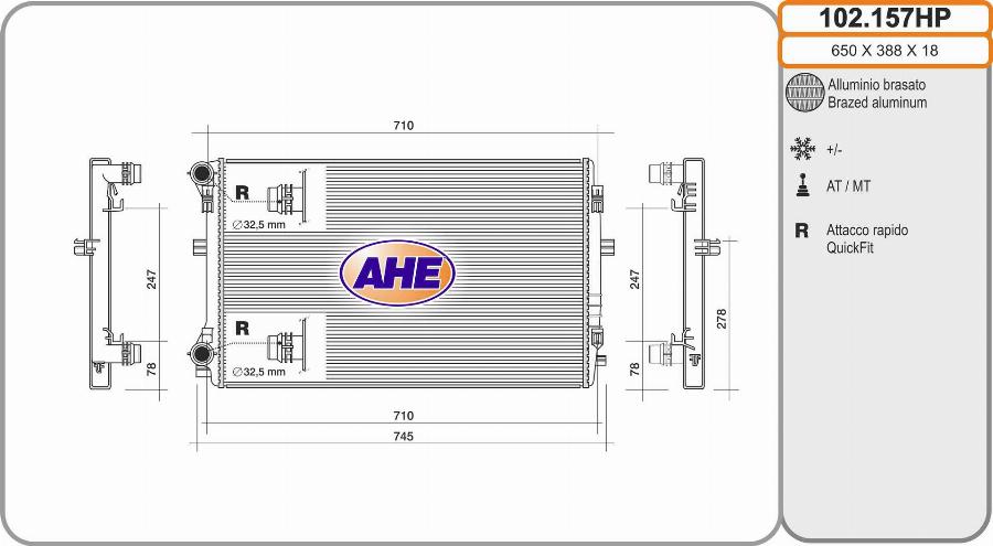 AHE 102.157HP - Radiators, Motora dzesēšanas sistēma autodraugiem.lv