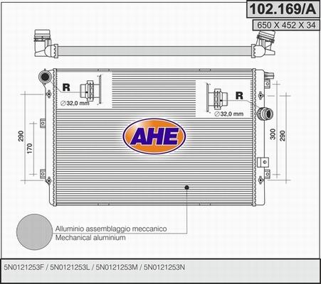 AHE 102.169/A - Radiators, Motora dzesēšanas sistēma autodraugiem.lv