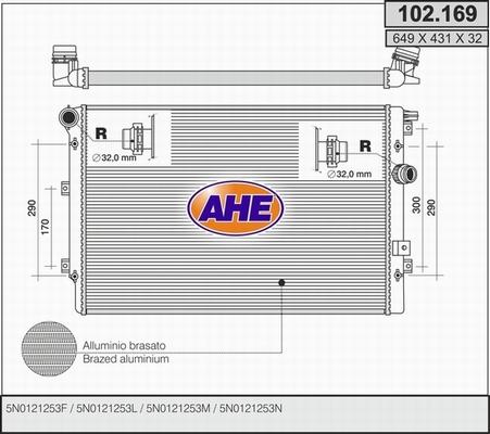 AHE 102.169 - Radiators, Motora dzesēšanas sistēma autodraugiem.lv