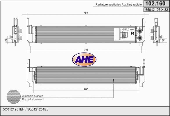 AHE 102.160 - Radiators, Motora dzesēšanas sistēma autodraugiem.lv