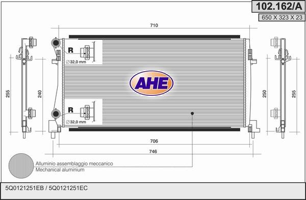 AHE 102.162/A - Radiators, Motora dzesēšanas sistēma autodraugiem.lv