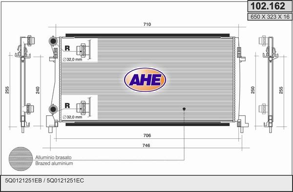 AHE 102.162 - Radiators, Motora dzesēšanas sistēma autodraugiem.lv