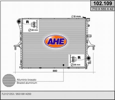 AHE 102.109 - Radiators, Motora dzesēšanas sistēma autodraugiem.lv