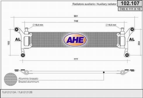 AHE 102.107 - Radiators, Motora dzesēšanas sistēma autodraugiem.lv