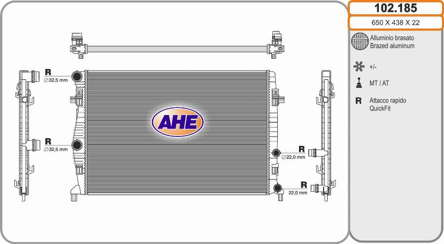 AHE 102.185 - Radiators, Motora dzesēšanas sistēma autodraugiem.lv