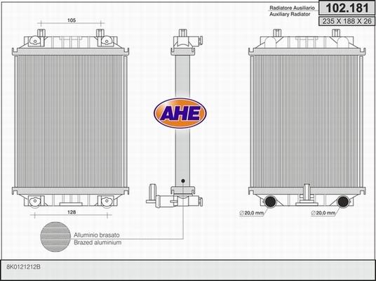 AHE 102.181 - Radiators, Motora dzesēšanas sistēma autodraugiem.lv