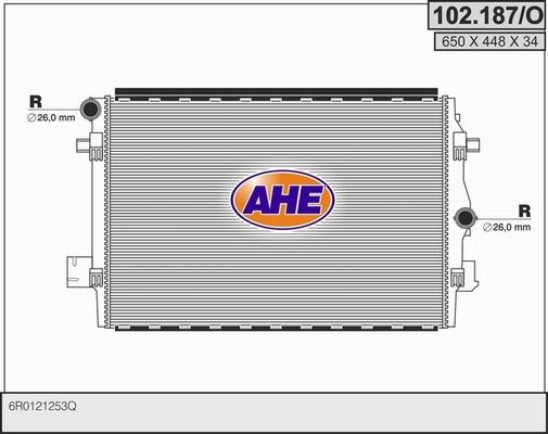 AHE 102.187/O - Radiators, Motora dzesēšanas sistēma autodraugiem.lv