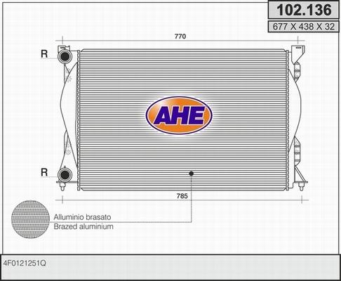 AHE 102.136 - Radiators, Motora dzesēšanas sistēma autodraugiem.lv