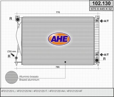 AHE 102.130 - Radiators, Motora dzesēšanas sistēma autodraugiem.lv