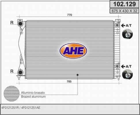 AHE 102.129 - Radiators, Motora dzesēšanas sistēma autodraugiem.lv