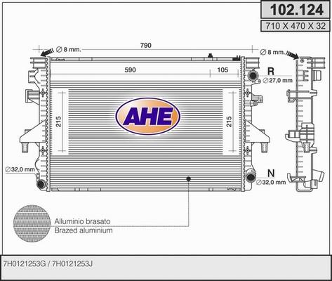 AHE 102.124 - Radiators, Motora dzesēšanas sistēma autodraugiem.lv