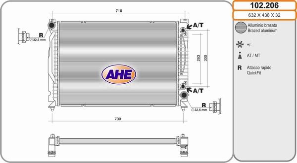 AHE 102.206 - Radiators, Motora dzesēšanas sistēma autodraugiem.lv