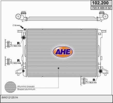 AHE 102.200 - Radiators, Motora dzesēšanas sistēma autodraugiem.lv