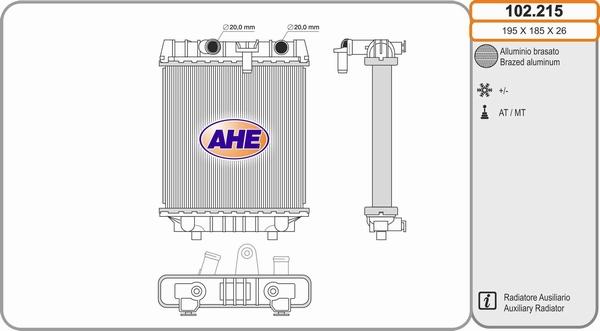 AHE 102.215 - Radiators, Motora dzesēšanas sistēma autodraugiem.lv