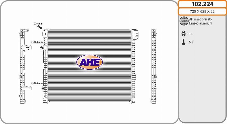 AHE 102.224 - Radiators, Motora dzesēšanas sistēma autodraugiem.lv