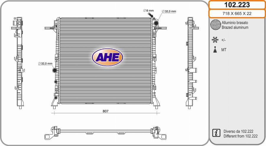 AHE 102.223 - Radiators, Motora dzesēšanas sistēma autodraugiem.lv