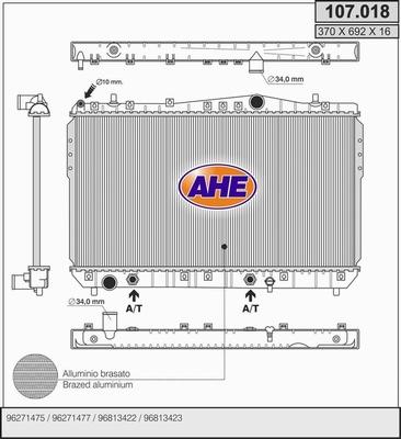 AHE 107.018 - Radiators, Motora dzesēšanas sistēma autodraugiem.lv