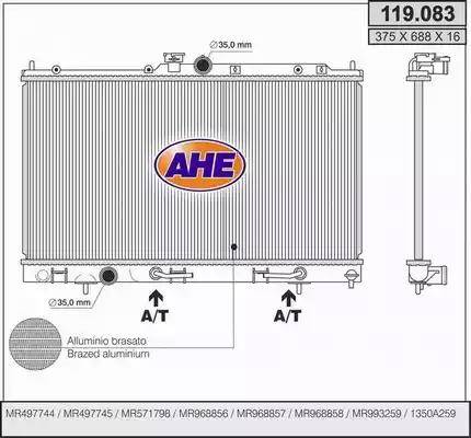 AHE 119.083 - Radiators, Motora dzesēšanas sistēma autodraugiem.lv