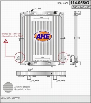 AHE 114.058/O - Radiators, Motora dzesēšanas sistēma autodraugiem.lv