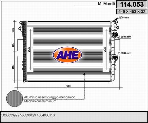 AHE 114.053 - Radiators, Motora dzesēšanas sistēma autodraugiem.lv