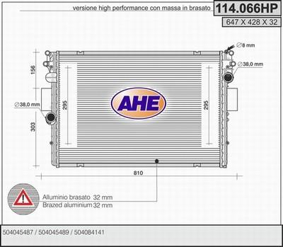 AHE 114.066HP - Radiators, Motora dzesēšanas sistēma autodraugiem.lv