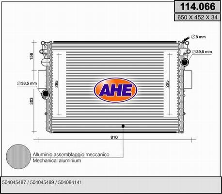 AHE 114.066 - Radiators, Motora dzesēšanas sistēma autodraugiem.lv
