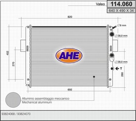 AHE 114.060 - Radiators, Motora dzesēšanas sistēma autodraugiem.lv