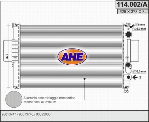 AHE 114.002/A - Radiators, Motora dzesēšanas sistēma autodraugiem.lv