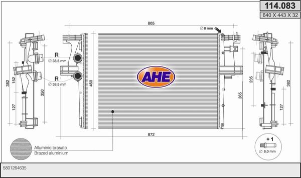 AHE 114.083 - Radiators, Motora dzesēšanas sistēma autodraugiem.lv