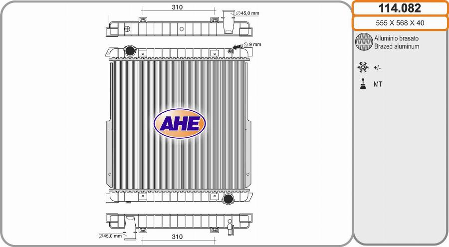 AHE 114.082 - Radiators, Motora dzesēšanas sistēma autodraugiem.lv