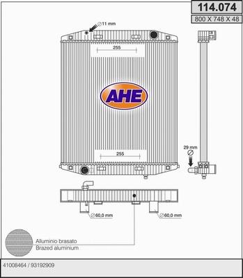 AHE 114.074 - Radiators, Motora dzesēšanas sistēma autodraugiem.lv