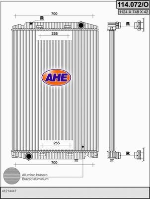 AHE 114.072/O - Radiators, Motora dzesēšanas sistēma autodraugiem.lv