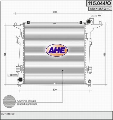 AHE 115.044/O - Radiators, Motora dzesēšanas sistēma autodraugiem.lv