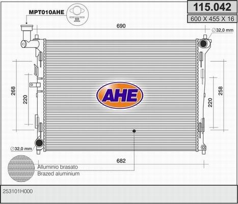 AHE 115.042 - Radiators, Motora dzesēšanas sistēma autodraugiem.lv