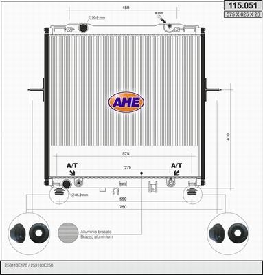 AHE 115.051 - Radiators, Motora dzesēšanas sistēma autodraugiem.lv