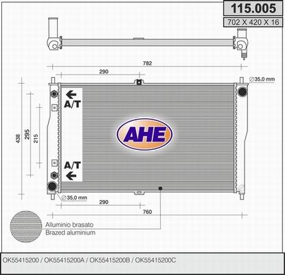 AHE 115.005 - Radiators, Motora dzesēšanas sistēma autodraugiem.lv