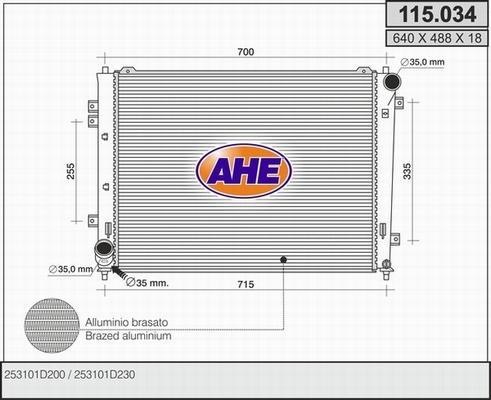 AHE 115.034 - Radiators, Motora dzesēšanas sistēma autodraugiem.lv