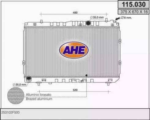 AHE 115.030 - Radiators, Motora dzesēšanas sistēma autodraugiem.lv