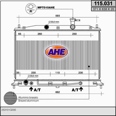 AHE 115.031 - Radiators, Motora dzesēšanas sistēma autodraugiem.lv