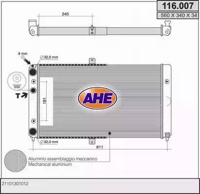 AHE 116.007 - Radiators, Motora dzesēšanas sistēma autodraugiem.lv