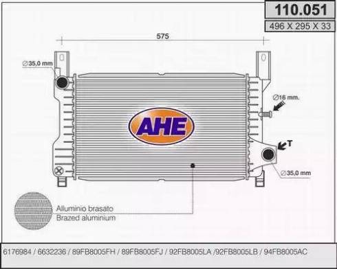 AHE 110.051 - Radiators, Motora dzesēšanas sistēma autodraugiem.lv