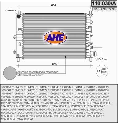 AHE 110.030/A - Radiators, Motora dzesēšanas sistēma autodraugiem.lv