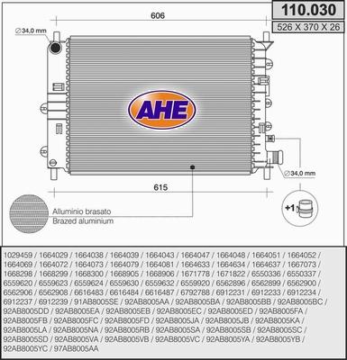 AHE 110.030 - Radiators, Motora dzesēšanas sistēma autodraugiem.lv