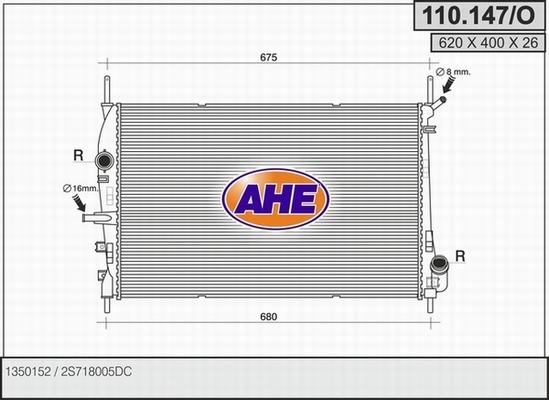 AHE 110.147/O - Radiators, Motora dzesēšanas sistēma autodraugiem.lv