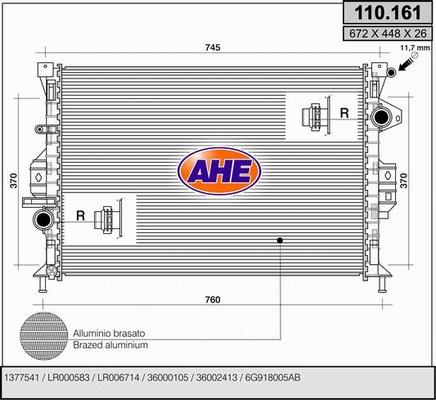 AHE 110.161 - Radiators, Motora dzesēšanas sistēma autodraugiem.lv