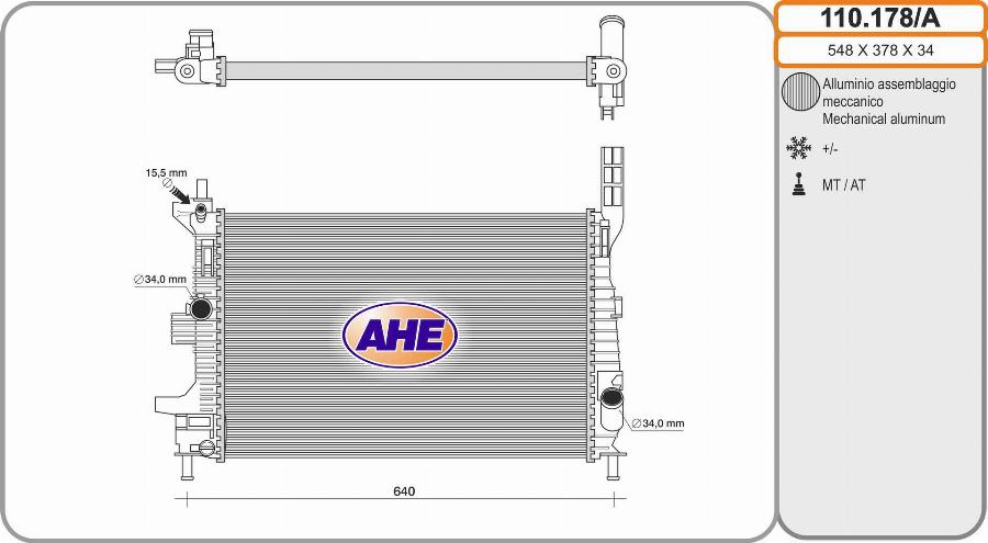 AHE 110.178/A - Radiators, Motora dzesēšanas sistēma autodraugiem.lv