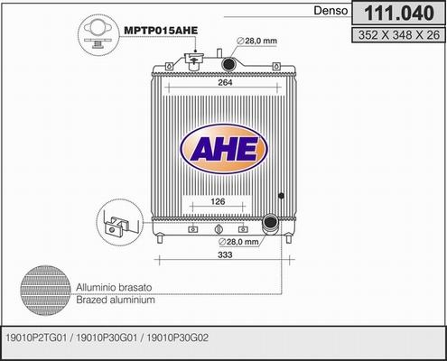 AHE 111.040 - Radiators, Motora dzesēšanas sistēma autodraugiem.lv