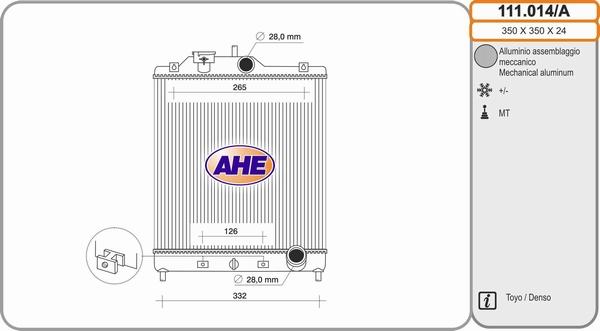 AHE 111.014/A - Radiators, Motora dzesēšanas sistēma autodraugiem.lv