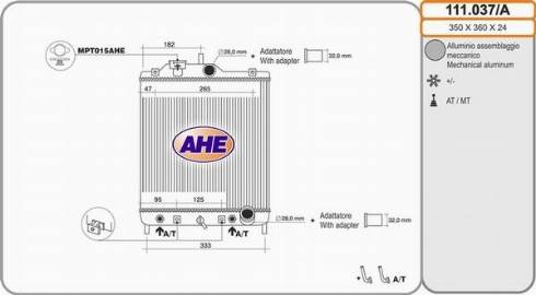 AHE 111.037/A - Radiators, Motora dzesēšanas sistēma autodraugiem.lv