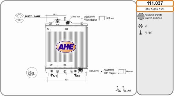 AHE 111.037 - Radiators, Motora dzesēšanas sistēma autodraugiem.lv